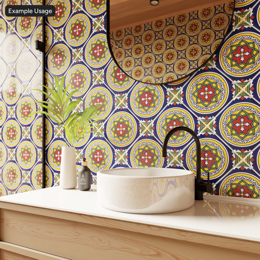 Diamond Talavera Patterned Ceramic Tile Texture