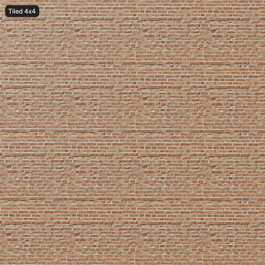 Old Running Bond Brick Wall Texture, Red