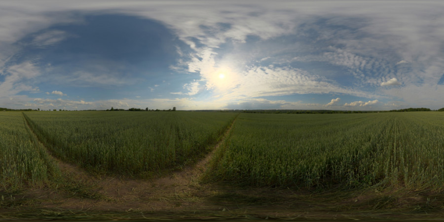 Hazy High Cloud Afternoon Field Outdoor Sky HDRI