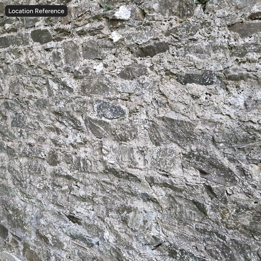 Textura de parede de pedra em ruínas, castanho musgoso