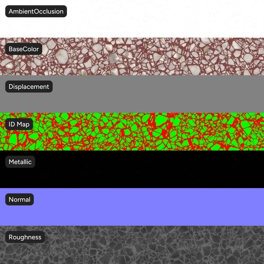 Large Chips Strawberry Terrazzo Texture, Red