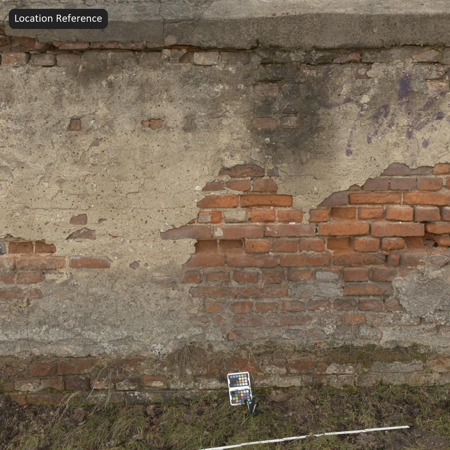 Intonaco vecchio su muro di mattoni