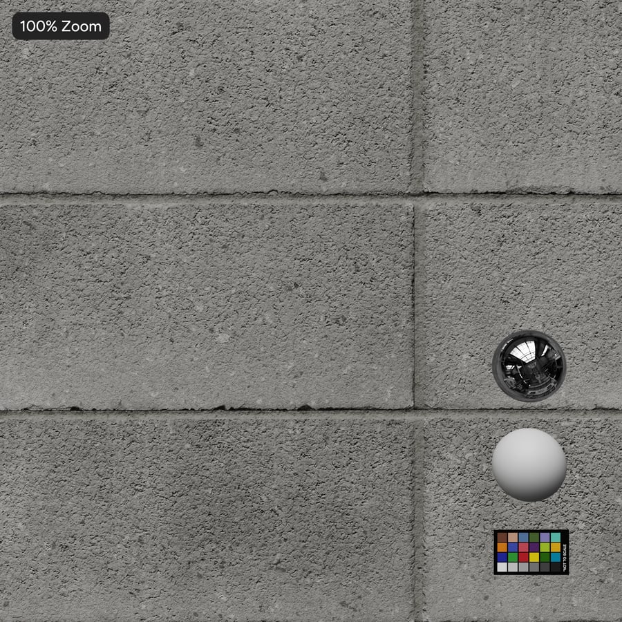 Protruding Checkerboard Concrete Block Wall Texture