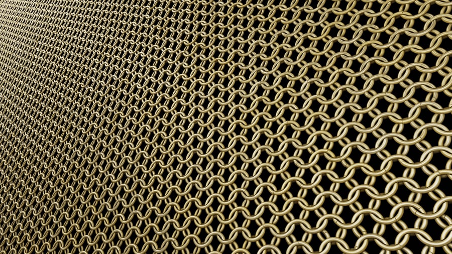 Rounded Chainmail Metal Texture, Gold