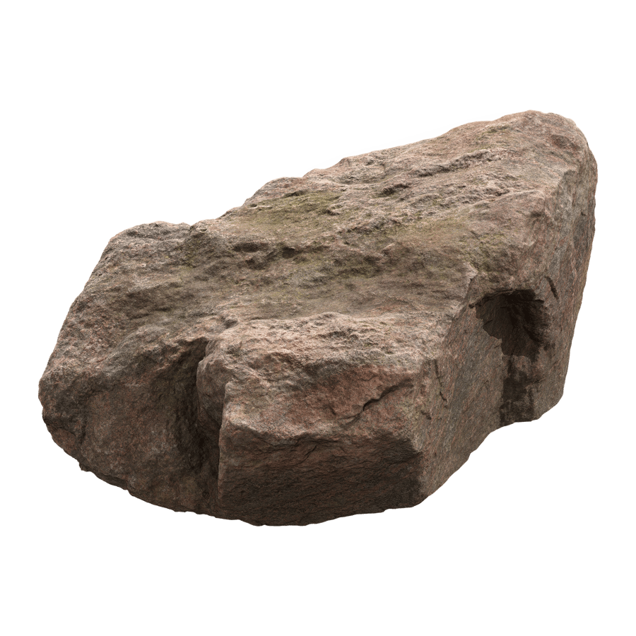 Mottled Angled Large Rock Boulder Model, Red