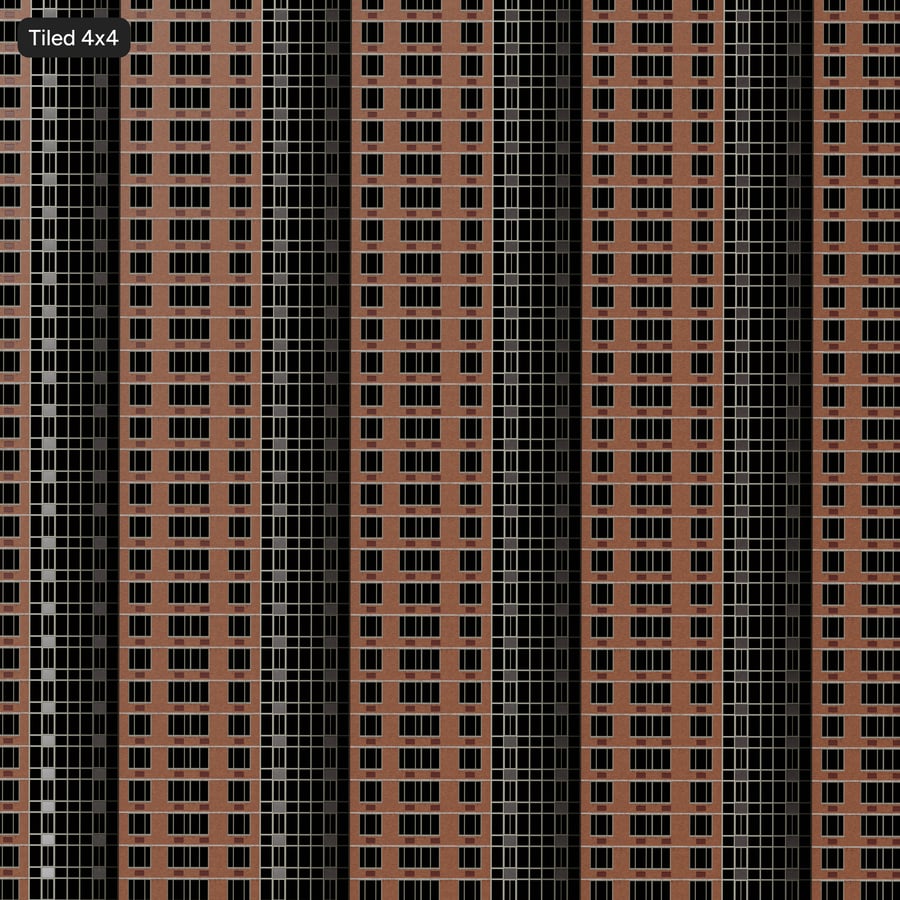Modern Red Brick and Glass Facade Wall Texture