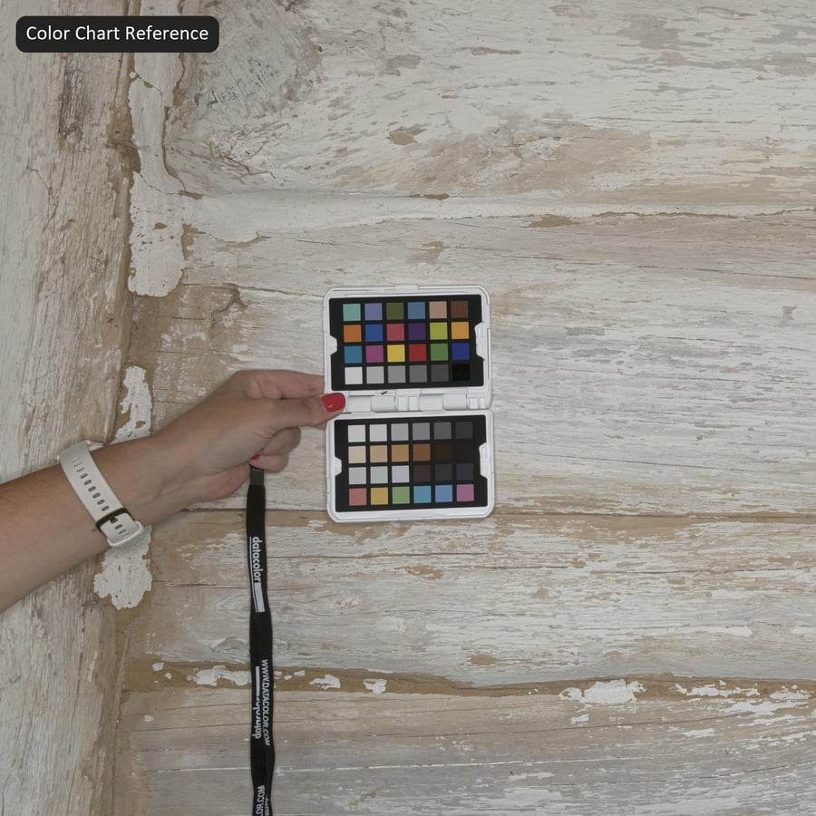 Mur de bardage en rondins de bois peint, blanc