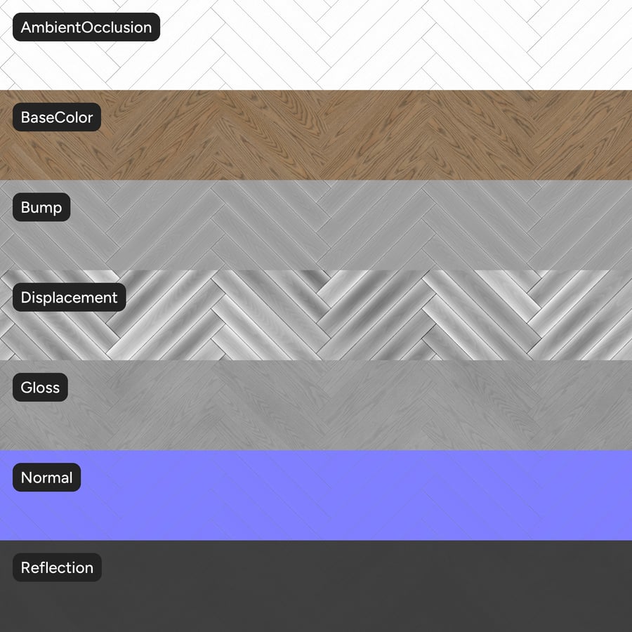 Visgraat Ashouten plankstructuur, beige