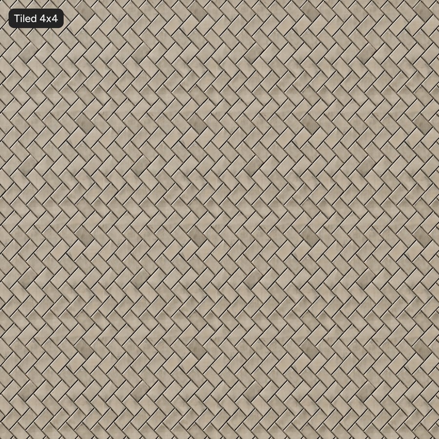 Textura de parede em pedra mate com padrão em espinha, cinza-acastanhado