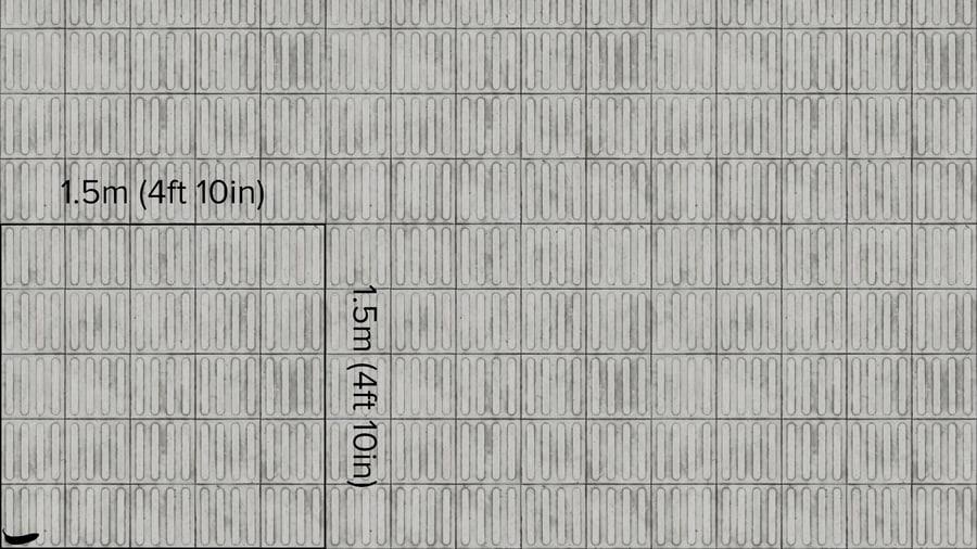 Textura de pavimento com linhas táteis, branco