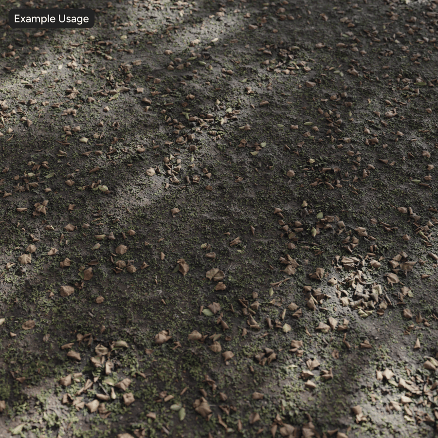 Forest Floor with Weeds and Leaves Texture