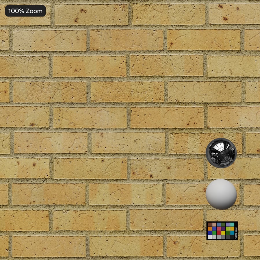 Spotted Running Bond Brick Wall Texture, Yellow