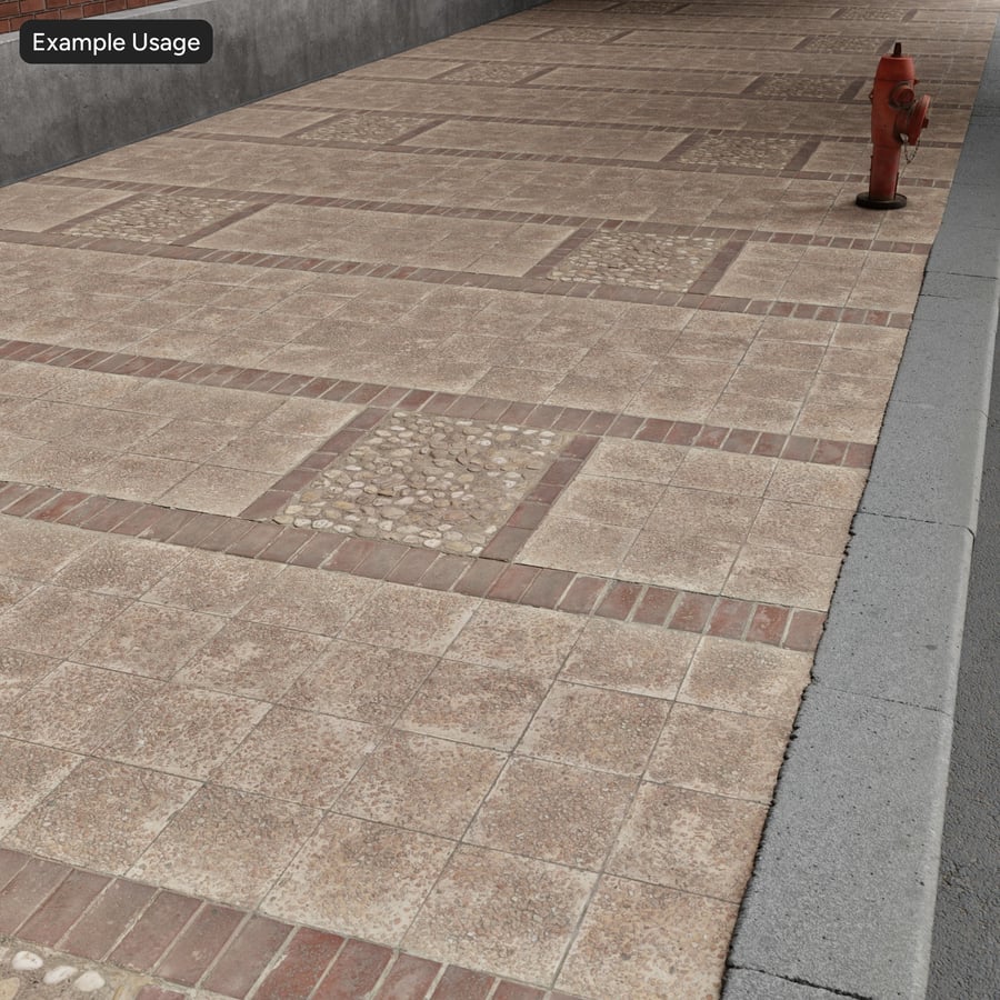 Mixed Pebbledash Stack Stone and Cobblestone Paver Texture