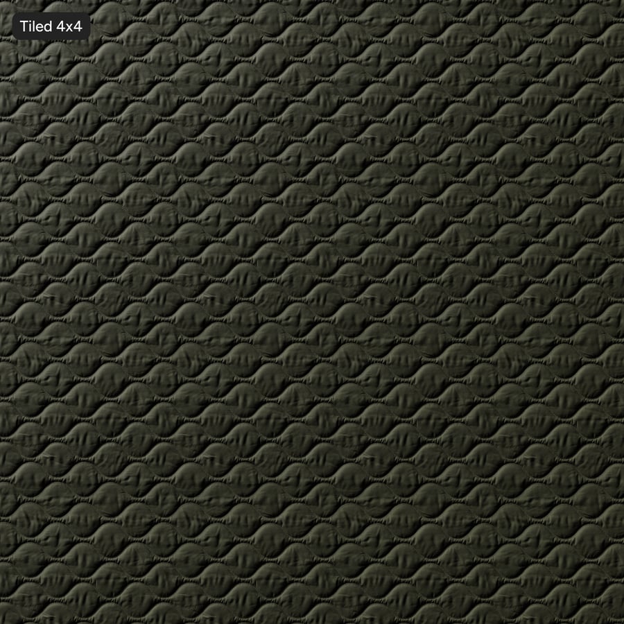 Tekstur Kain Poliester Quilting Ogee, Abu-abu Zaitun