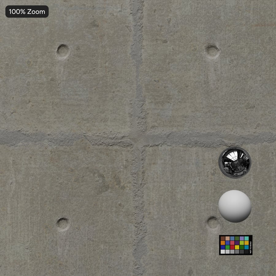 Worn Matte Panel with Tie Hole Concrete Texture