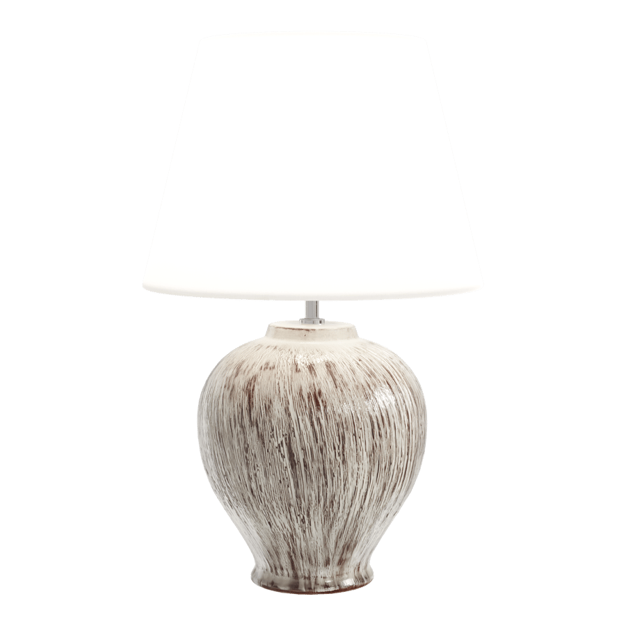 Eno Ceramic Kelantis Carved Shade Lamp Model, White