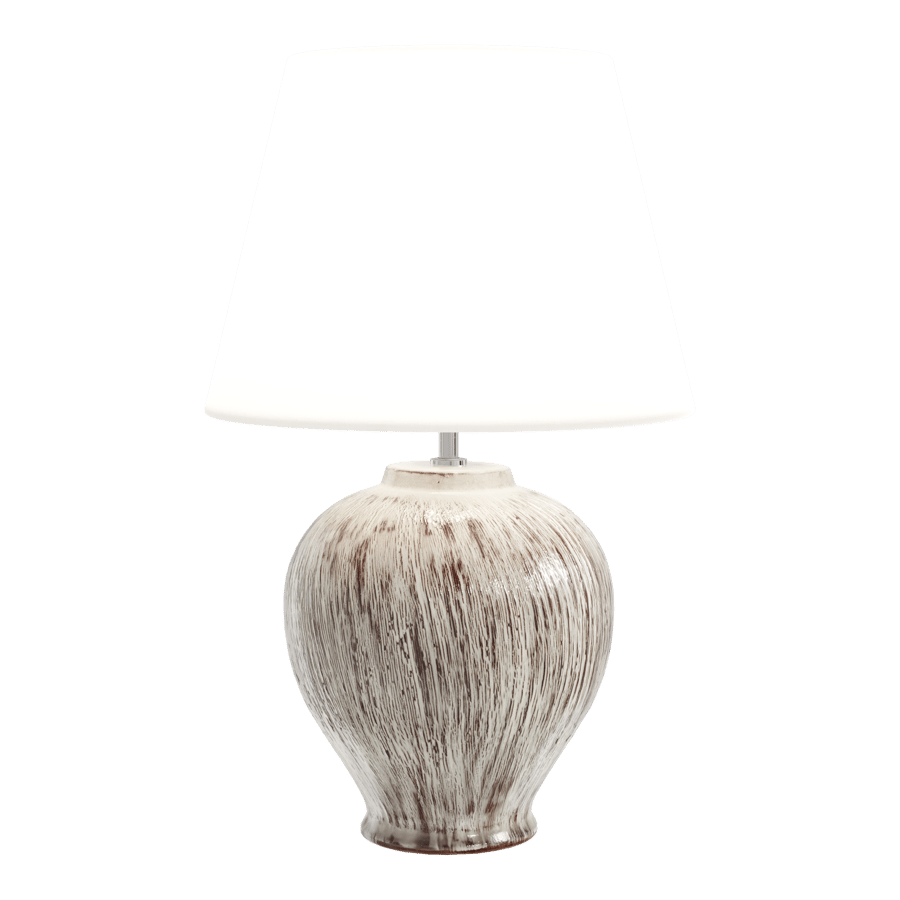 Lâmpada com abajur esculpido Kelantis da Eno Ceramic, modelo branco