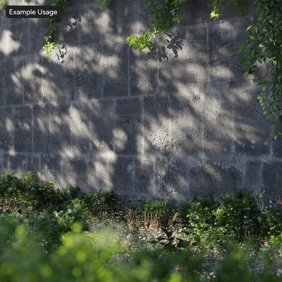 Weathered Ashlar Block Stone Wall Texture, Charcoal Grey