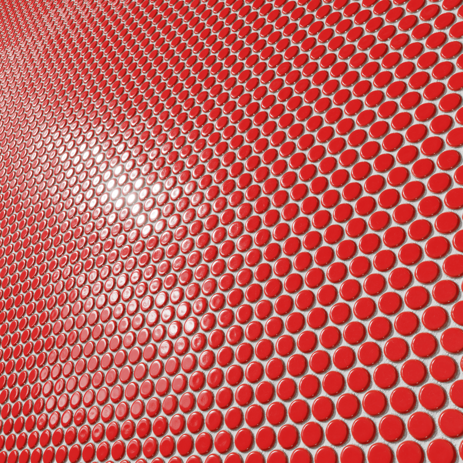 Plain Penny Round Tile Texture, Red