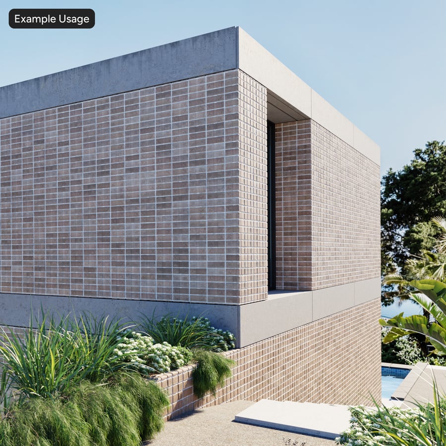Thick Grooved Stack Bond Brick Wall Texture, Tan