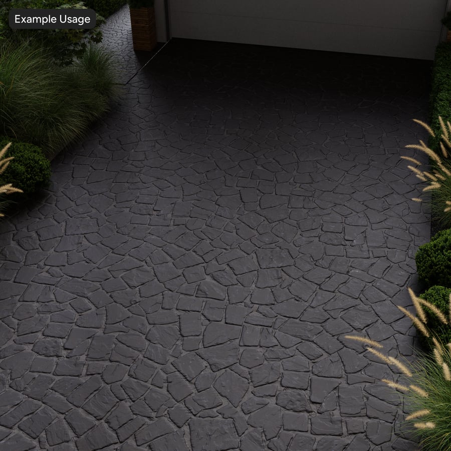 Polished Slate Paver Texture, Charcoal Black