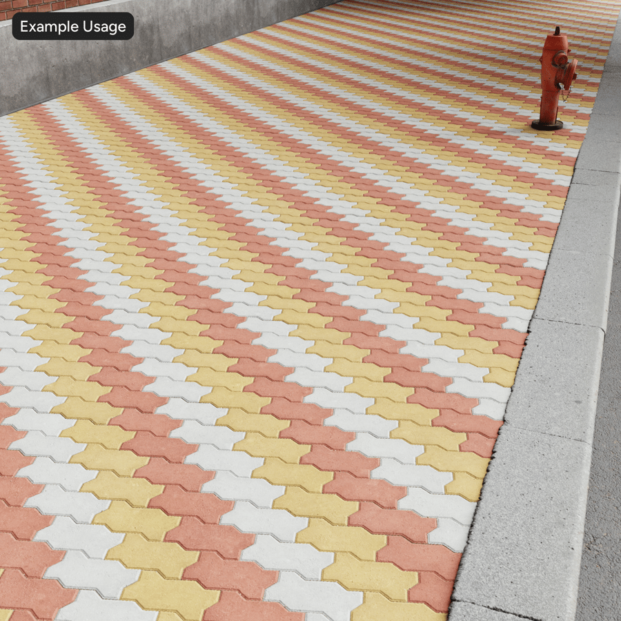 Zigzag Running Paver Texture, Striped Yellow