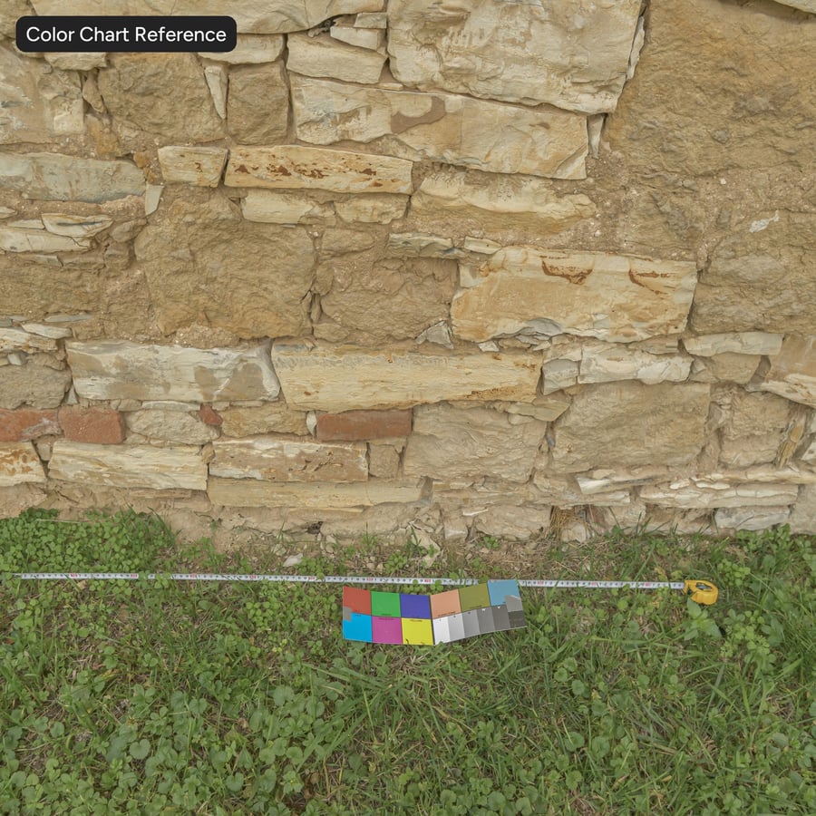 Mixed Old Rubble Stone Wall Texture, Yellow