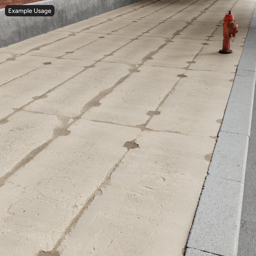 Worn Panel with Tie Holes Concrete Sidewalk Texture