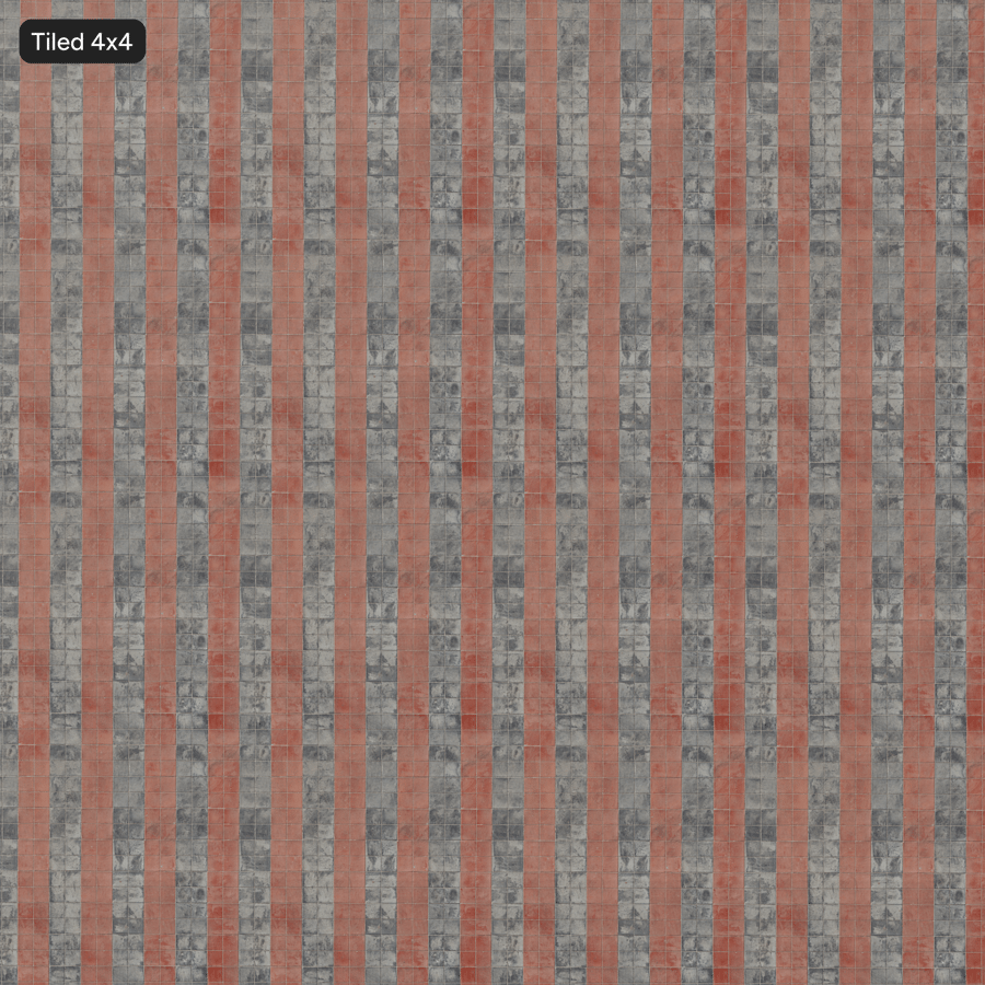 Texture di pavimentazione a scacchi quadrati, rosso e grigio