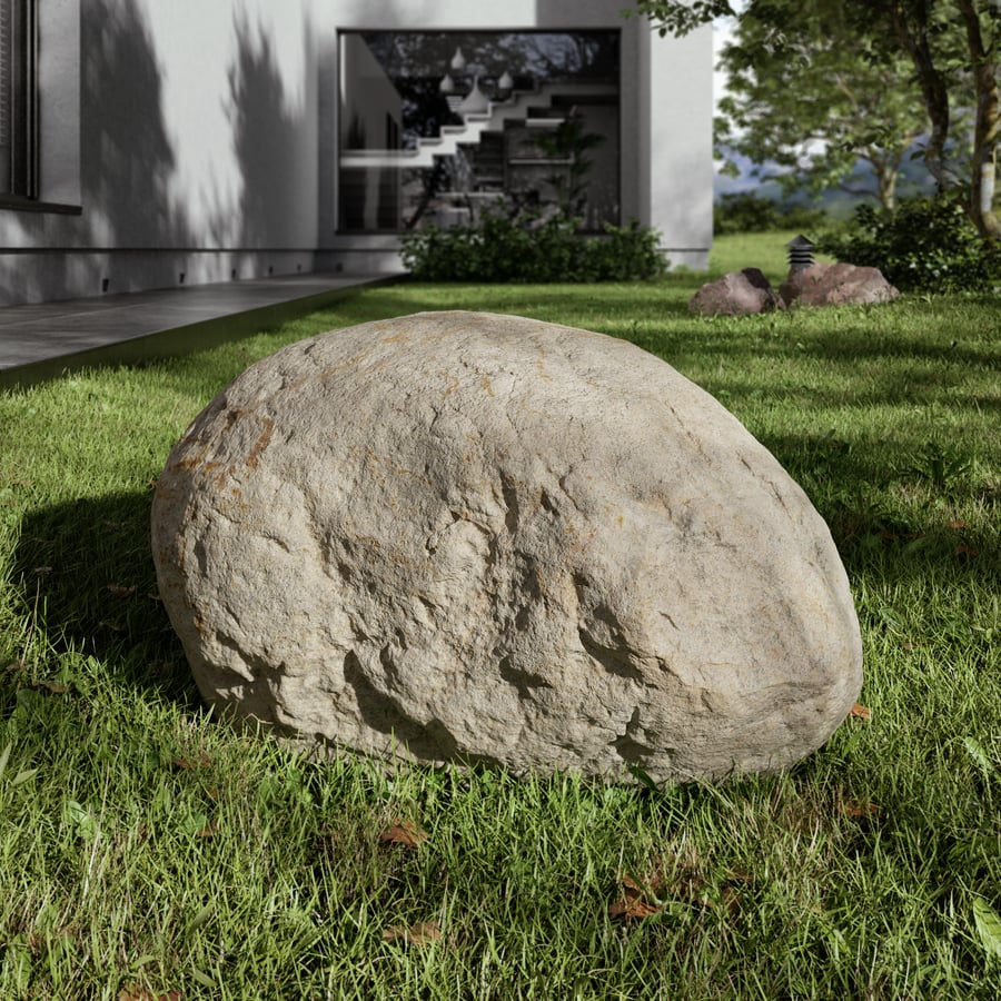 Warm Toned Smooth Egg Shaped Large Rock Boulder Model