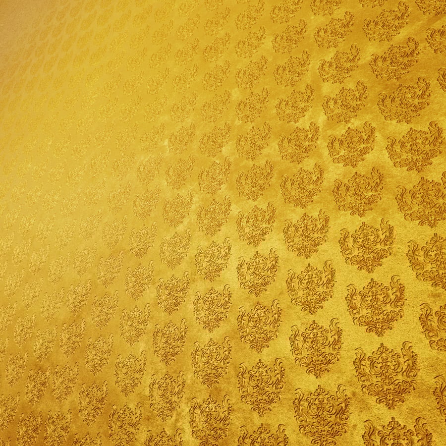 Textura de veludo damasco em relevo, amarelo