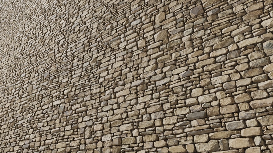 Old Stone Brick Wall Texture, Beige