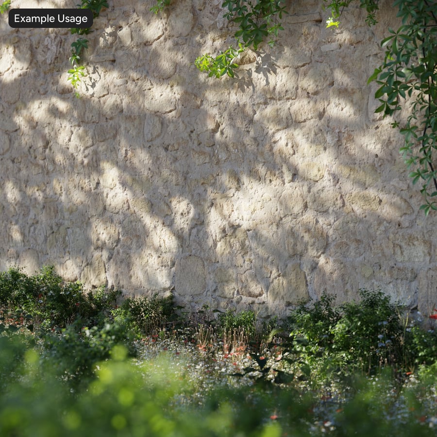 Weathered Limestone Rubble Wall Texture, Beige