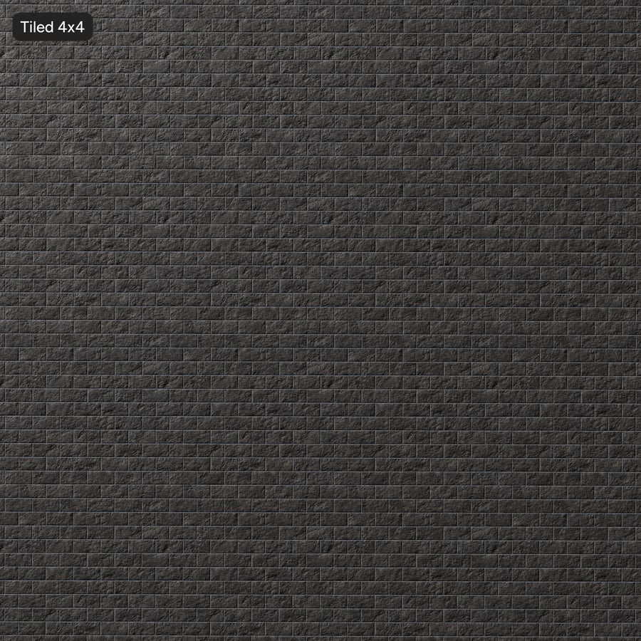 Split Face Running Concrete Block Wall Texture, Black