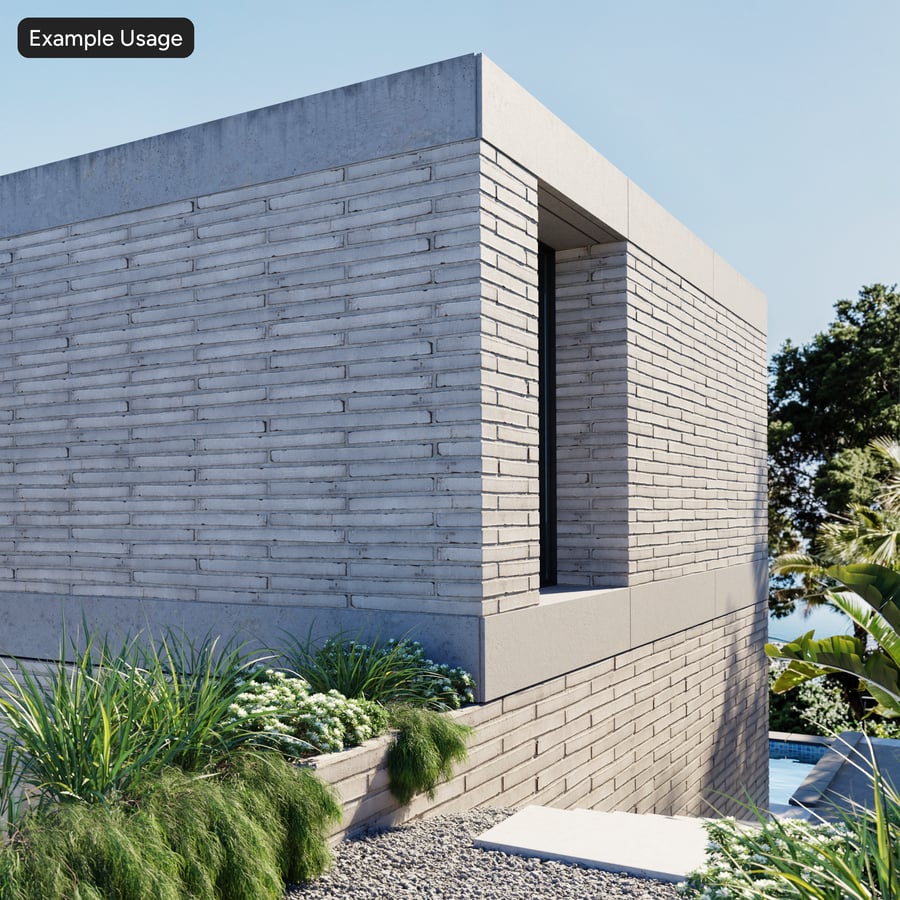 Smooth Thin Running Bond Brick Wall Texture, White