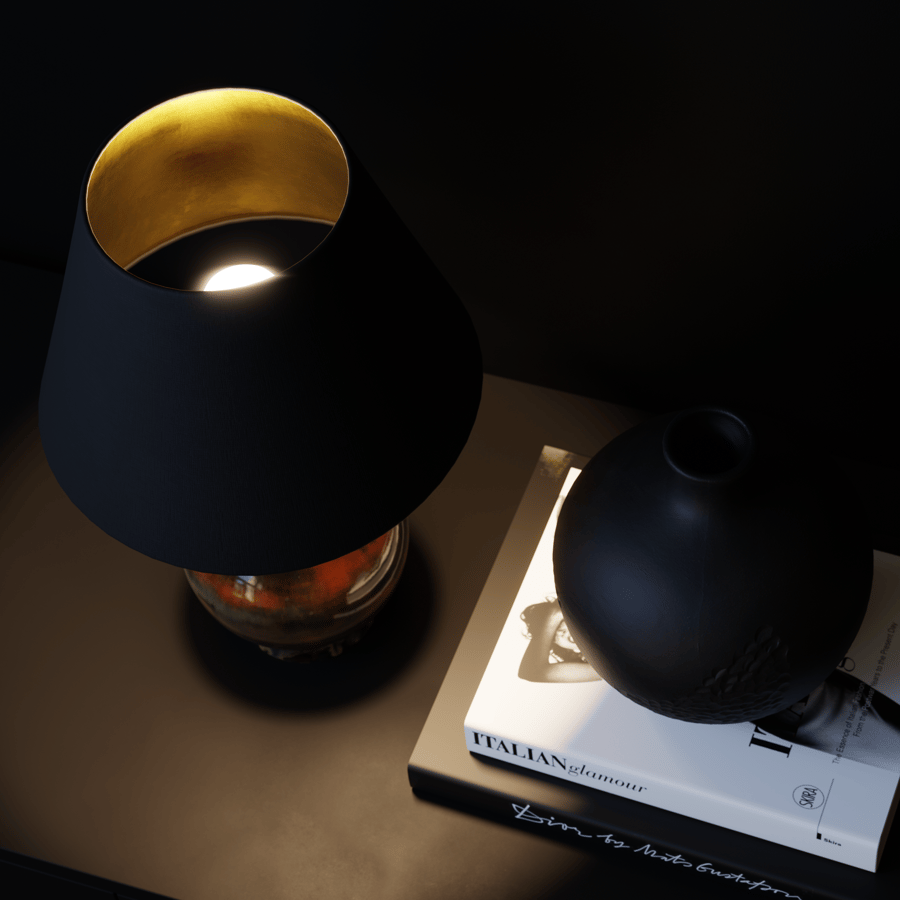 Lâmpada com abajur Phystian Galaxy da Eno Ceramic, castanho