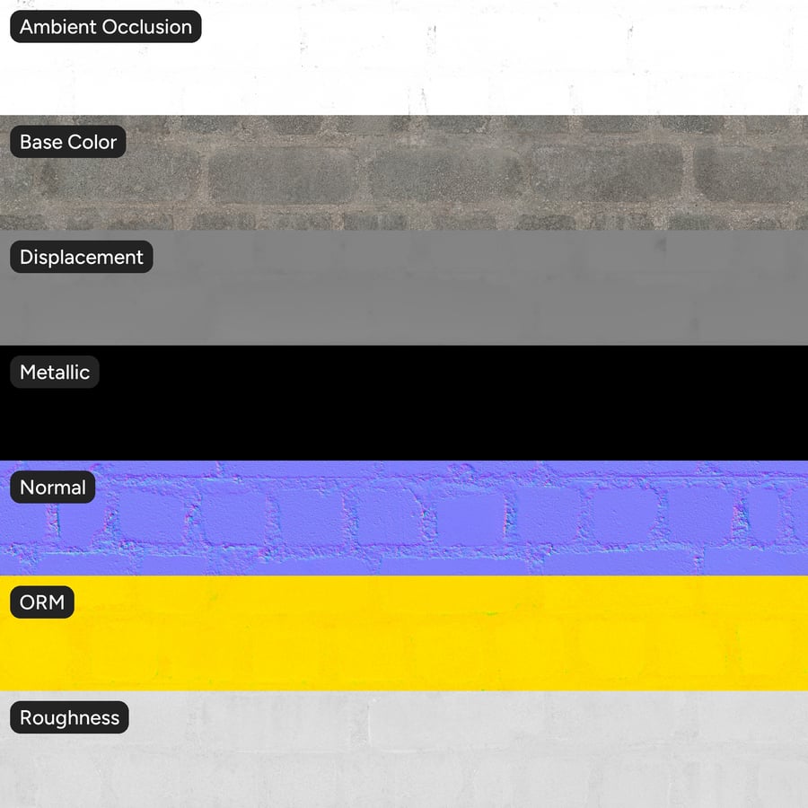 Textura de parede de blocos de concreto com amarração de tijolos desgastada, bege acinzentado