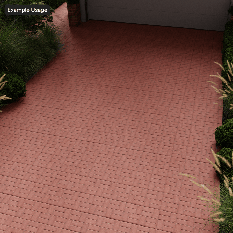 Basketweave Concrete Paver Texture, Red