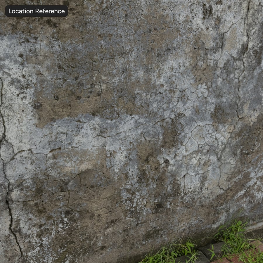 Textura de gesso mate desgastado e rachado, cinza envelhecido