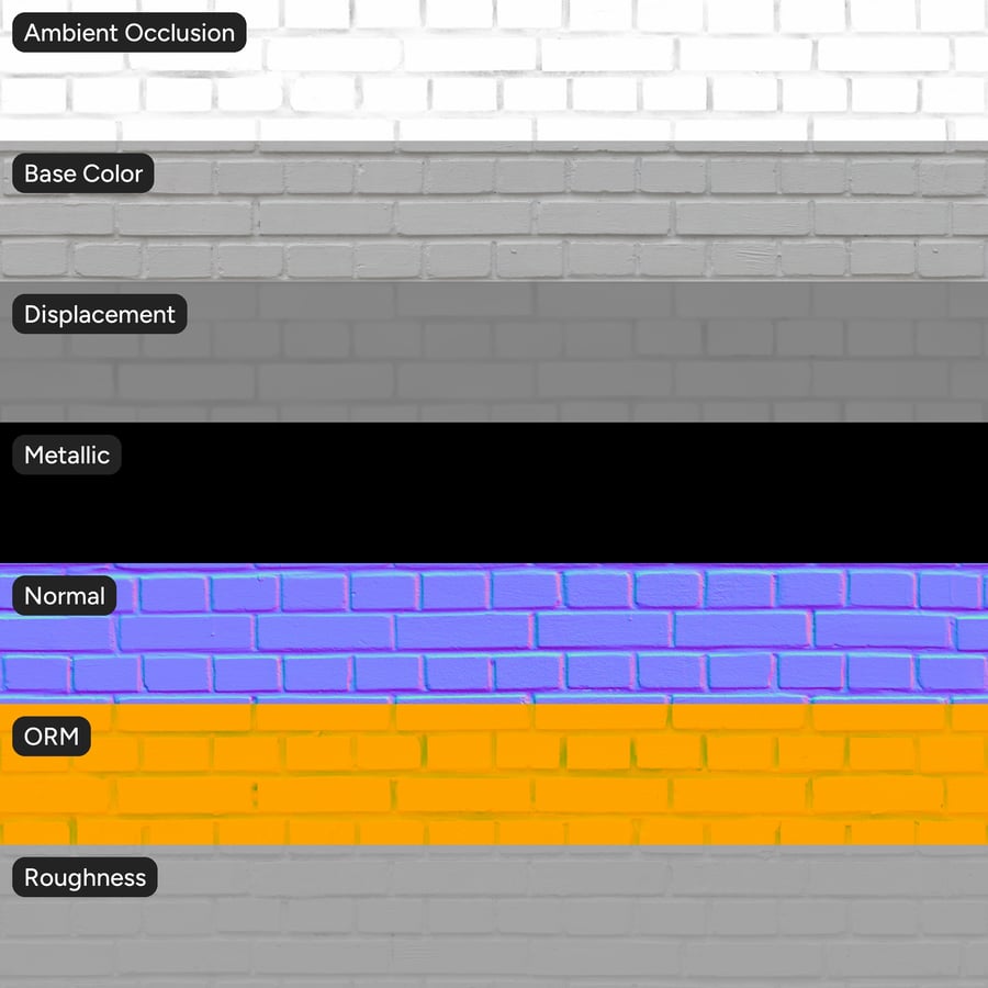 Whitewashed Running Bond Brick Texture, White