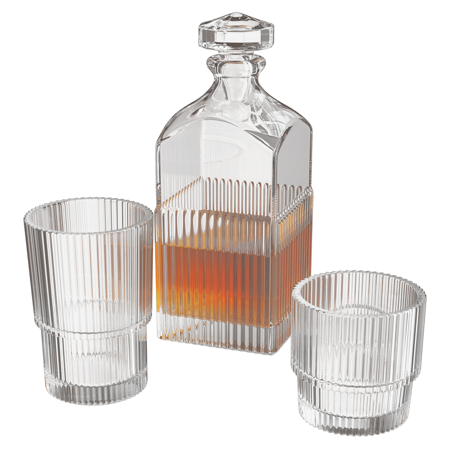 Fluted Whiskey Glasses Set Model