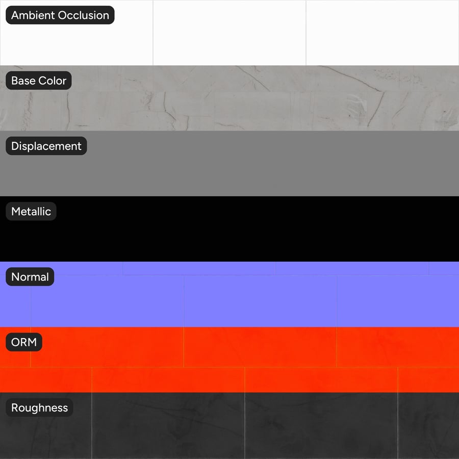 Calacatta Quartzite Running Bond Tile Texture, White