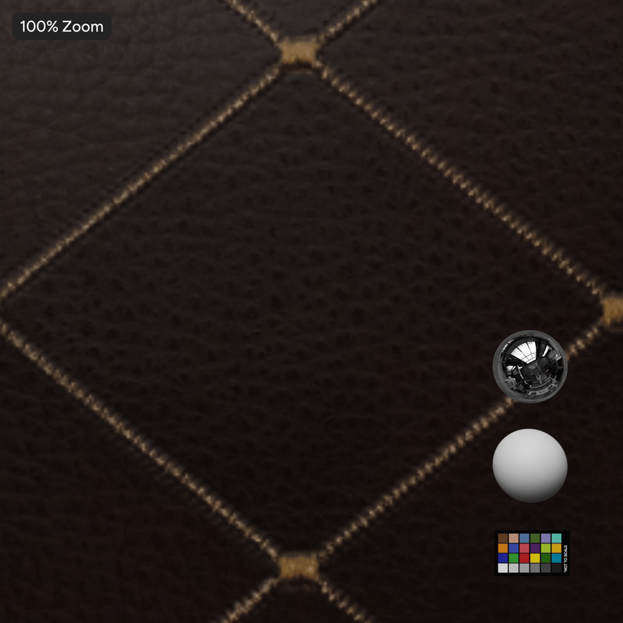 Tecido de couro sintético com textura de ponto diamante, castanho
