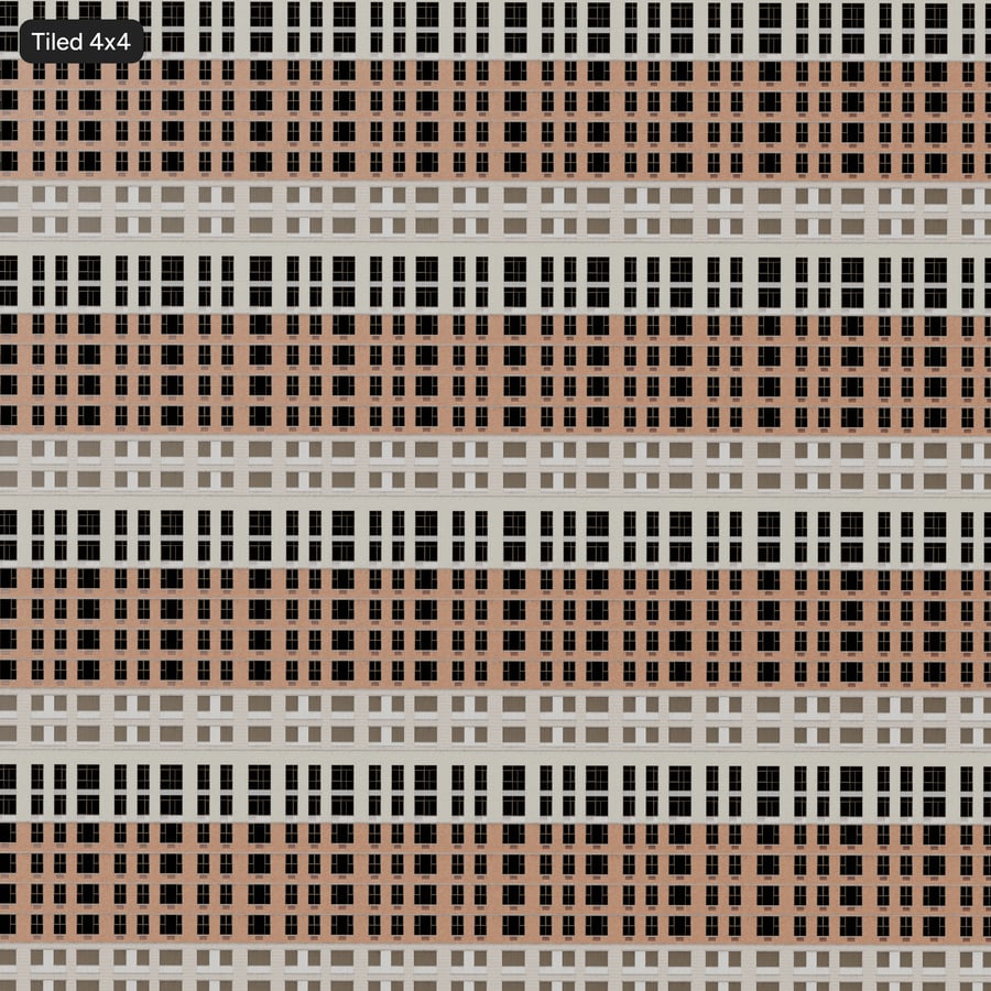 Multi-Material Urban Facade Texture, Red Brick and Concrete