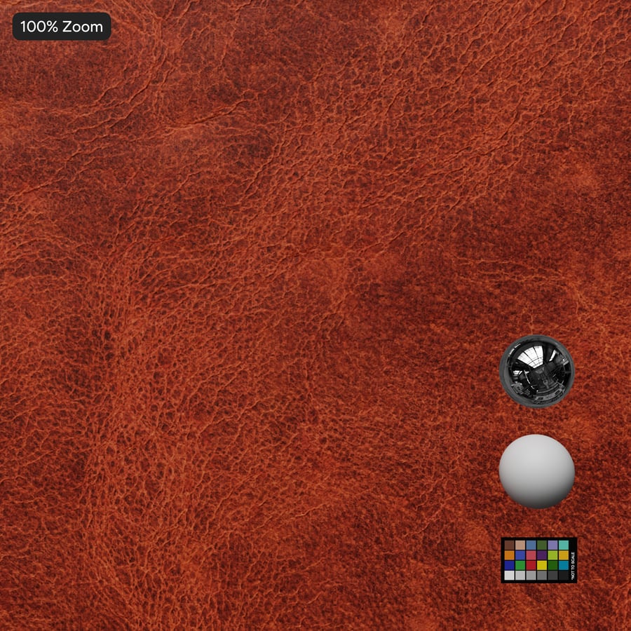 Versleten gelooid leer, rood oranje