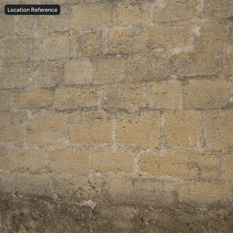 Kaba Kabarcıklı Taş Blok Duvar Dokusu, Bej
