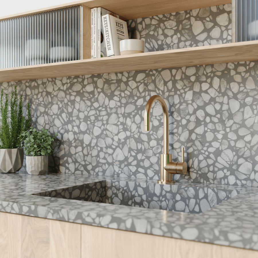 Palladiana Pebble Terrazzo Texture, Grey