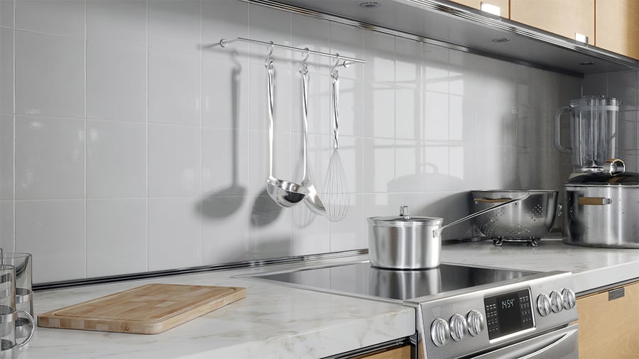 Three Stainless Steel Hanging Utensils Models