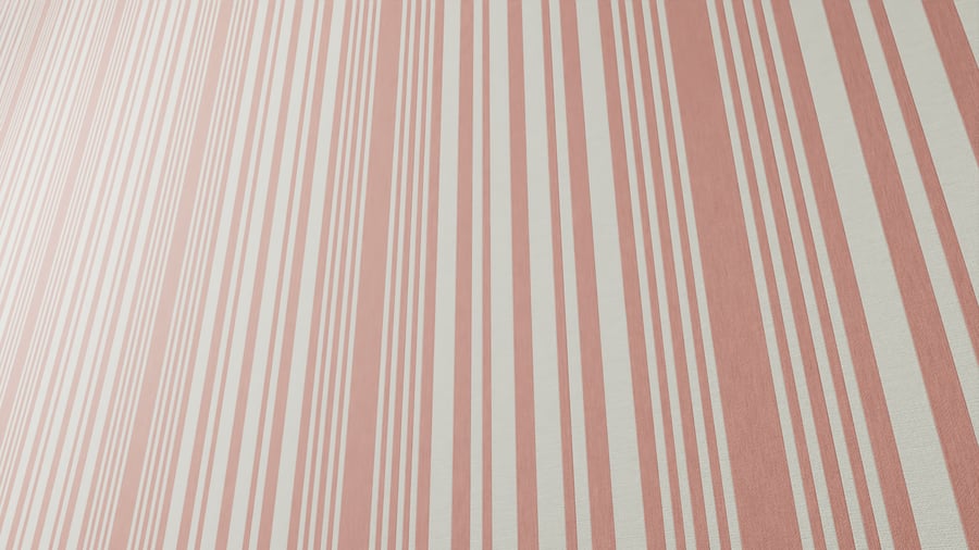 Carmen Stripe Pattern Upholstery Fabric Texture, Salmon Pink & Cream