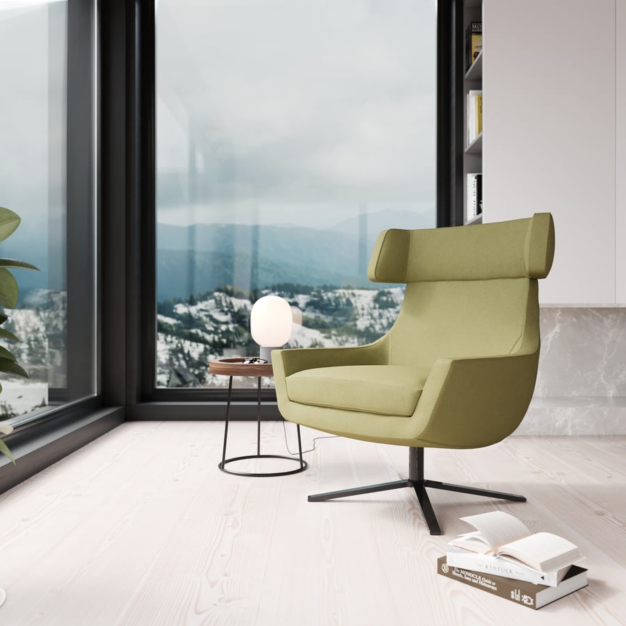 Réplica da poltrona Glee High Wingback, verde